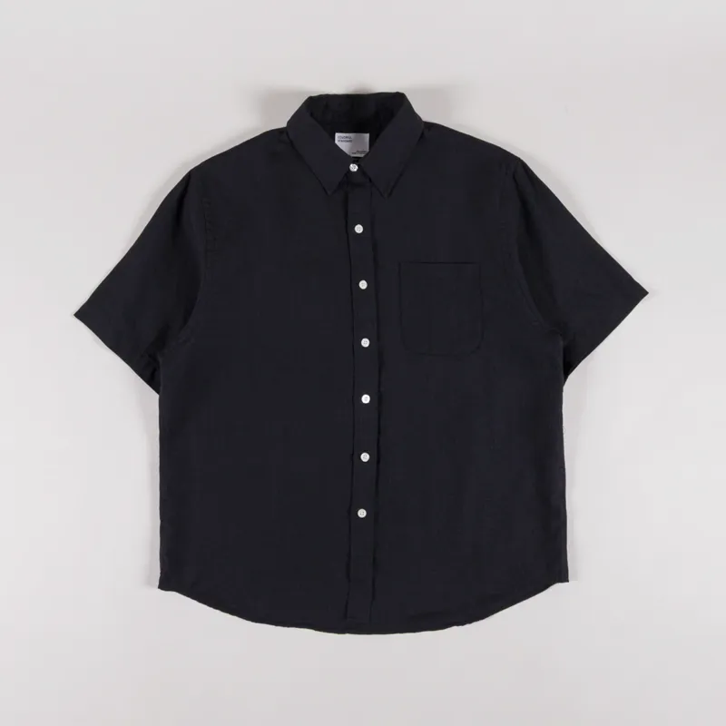 Colorful Standard Linen Short Sleeve Shirt Deep Black