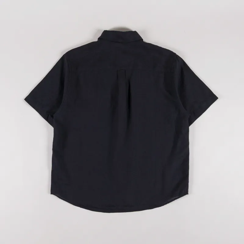 Colorful Standard Linen Short Sleeve Shirt Deep Black-1