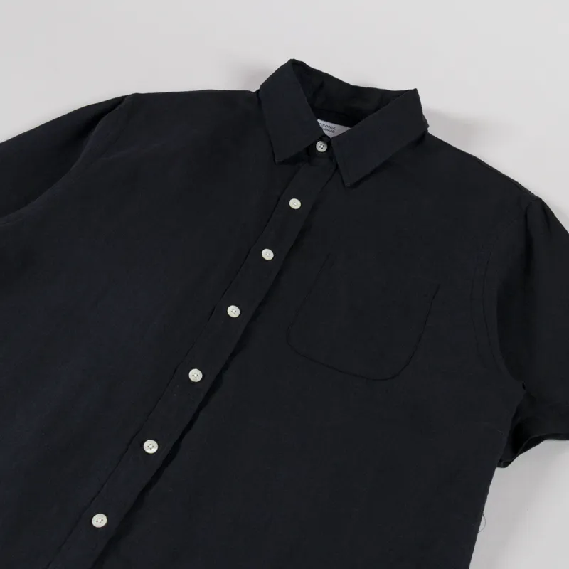 Colorful Standard Linen Short Sleeve Shirt Deep Black-2