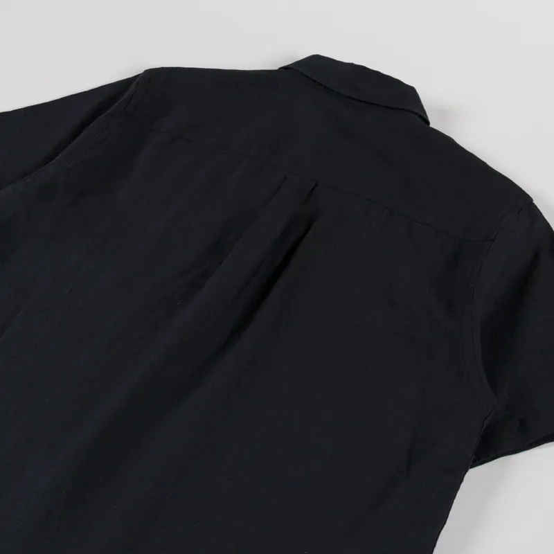 Colorful Standard Linen Short Sleeve Shirt Deep Black-3