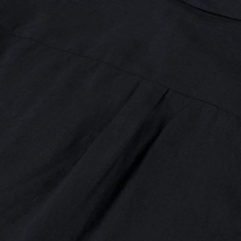 Colorful Standard Linen Short Sleeve Shirt Deep Black-7
