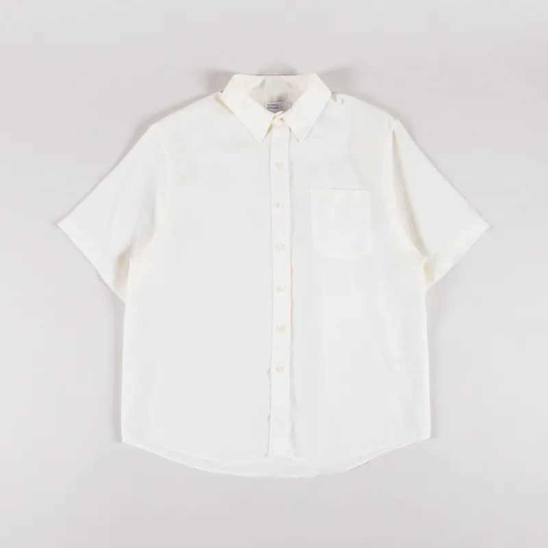 Colorful Standard Linen Short Sleeve Shirt Ivory White