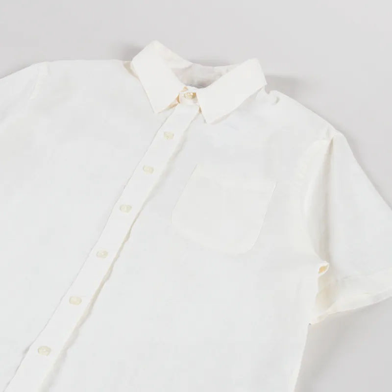 Colorful Standard Linen Short Sleeve Shirt Ivory White-2