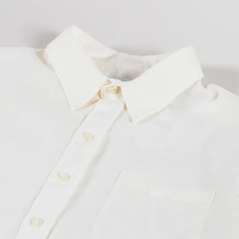 Colorful Standard Linen Short Sleeve Shirt Ivory White-4