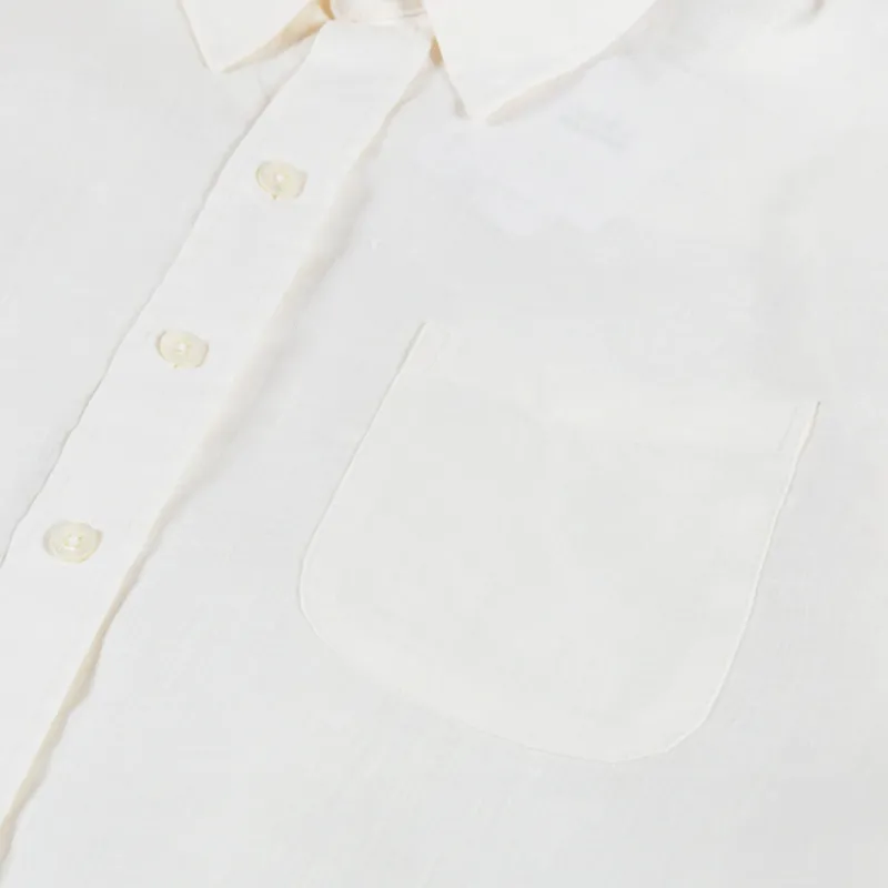 Colorful Standard Linen Short Sleeve Shirt Ivory White-6