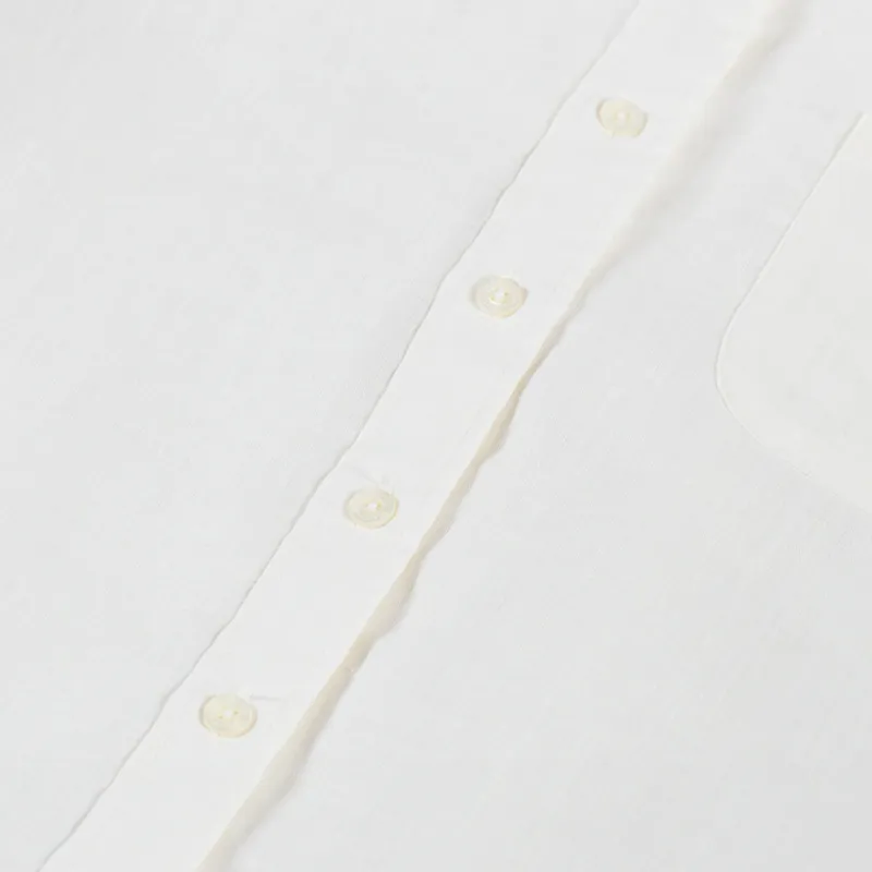 Colorful Standard Linen Short Sleeve Shirt Ivory White-7