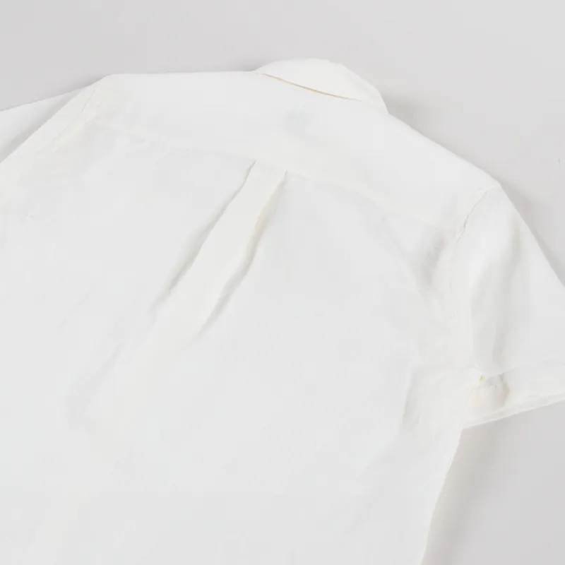 Colorful Standard Linen Short Sleeve Shirt Ivory White-3