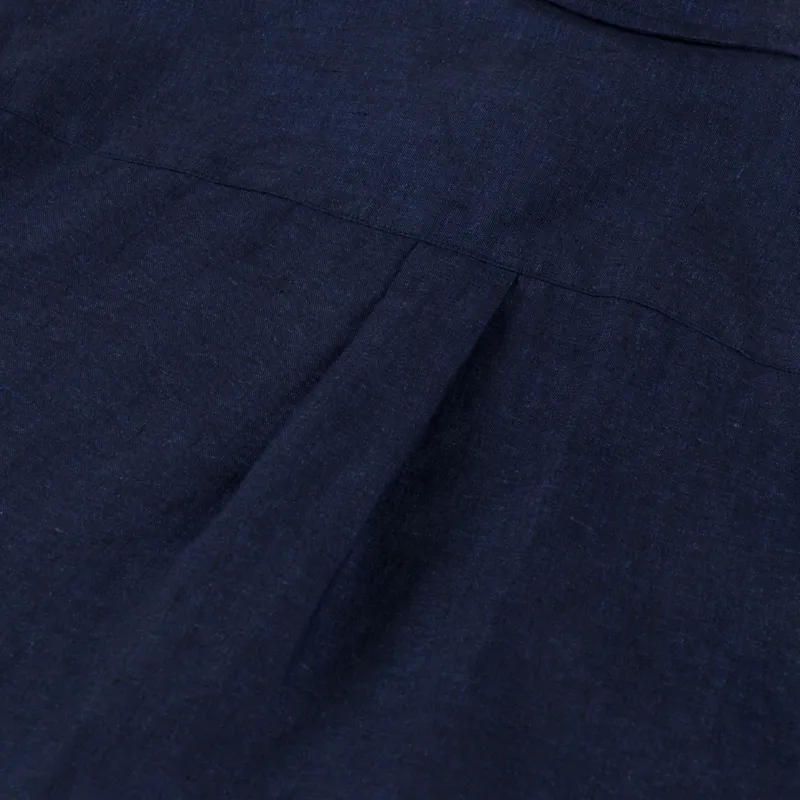 Colorful Standard Linen Short Sleeve Shirt Navy Blue-5