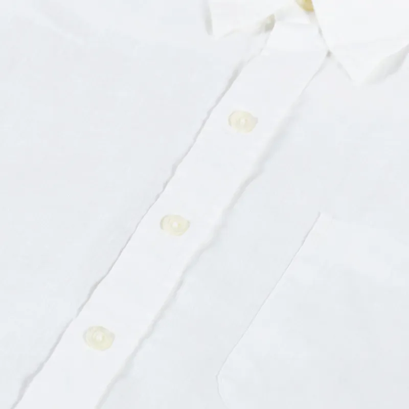 Colorful Standard Linen Short Sleeve Shirt Optical White-7