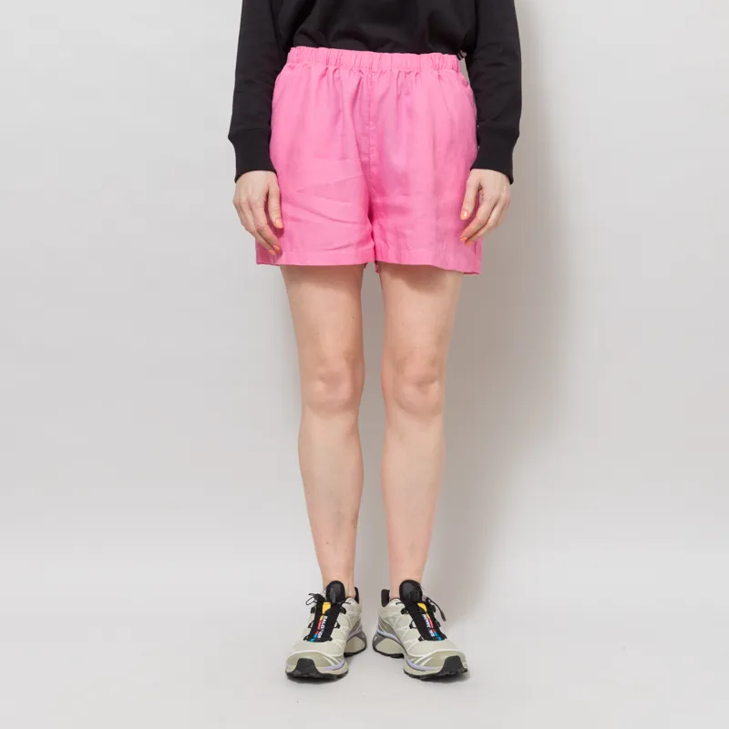 Colorful Standard Womens Linen Shorts Bubblegum Pink