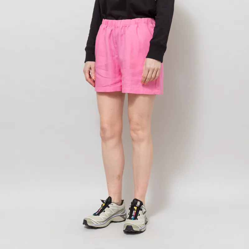 Colorful Standard Womens Linen Shorts Bubblegum Pink-1