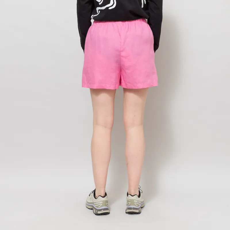 Colorful Standard Womens Linen Shorts Bubblegum Pink-3