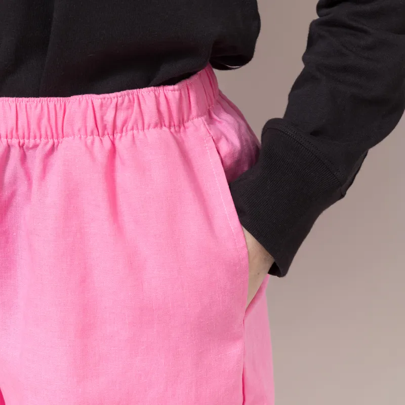 Colorful Standard Womens Linen Shorts Bubblegum Pink-6