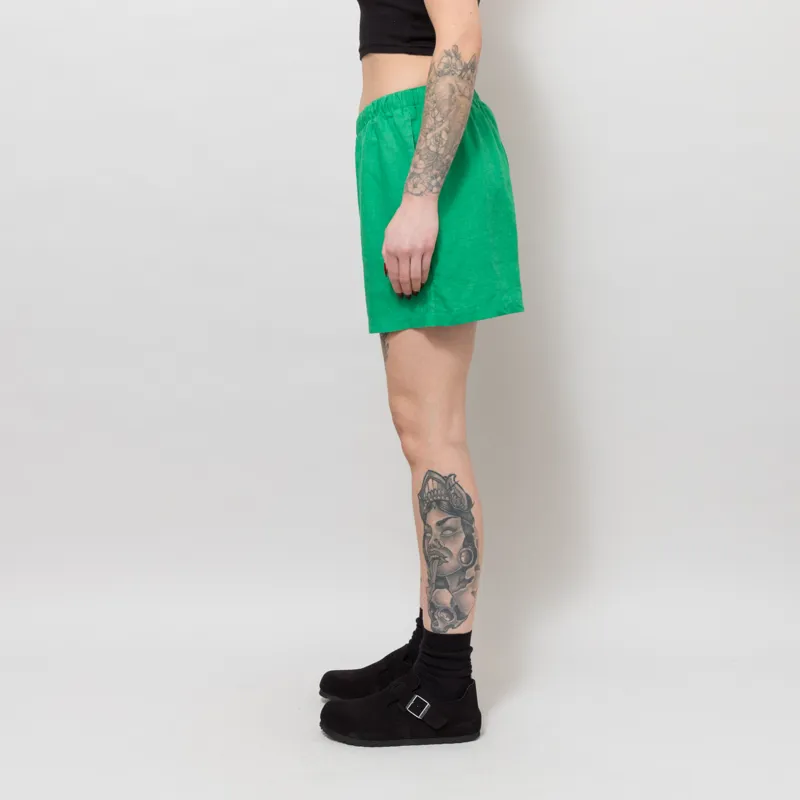 Colorful Standard Womens Linen Shorts Kelly Green-2
