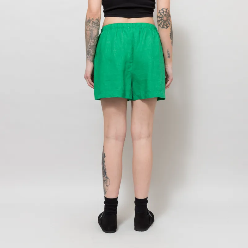 Colorful Standard Womens Linen Shorts Kelly Green-3