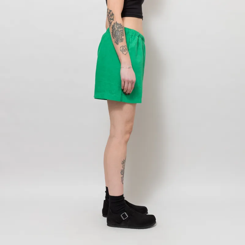 Colorful Standard Womens Linen Shorts Kelly Green-4