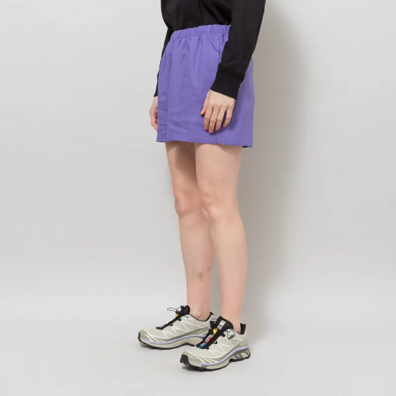 Colorful Standard Womens Linen Shorts Ultra Violet-1