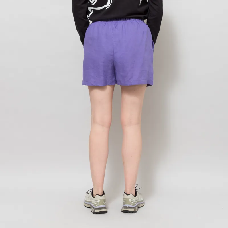 Colorful Standard Womens Linen Shorts Ultra Violet-3