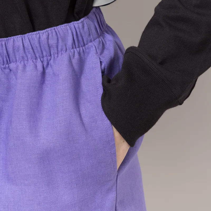 Colorful Standard Womens Linen Shorts Ultra Violet-6