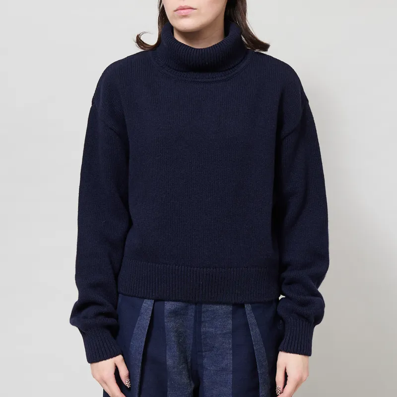 Colorful Standard Womens Merino Wool Turtleneck Navy