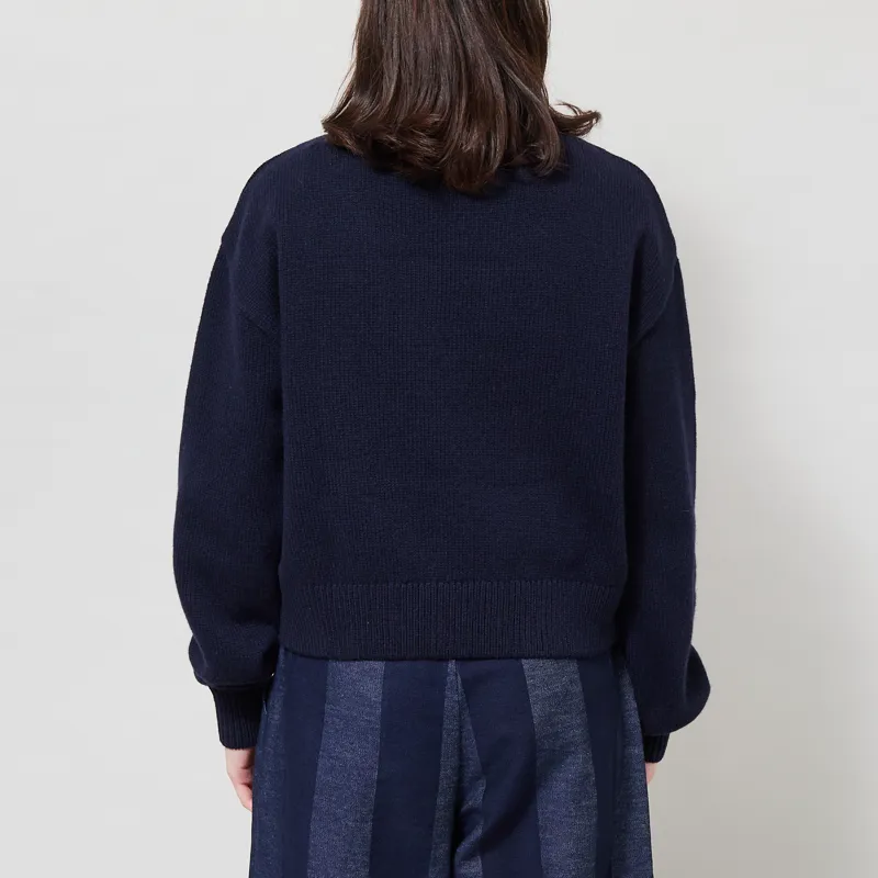 Colorful Standard Womens Merino Wool Turtleneck Navy-2