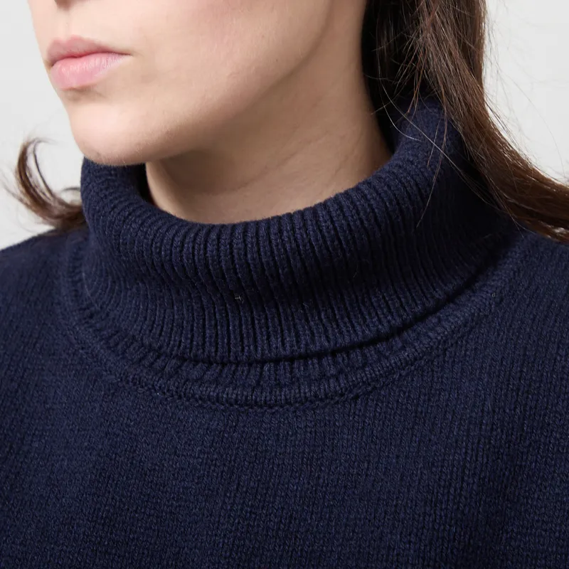 Colorful Standard Womens Merino Wool Turtleneck Navy-3