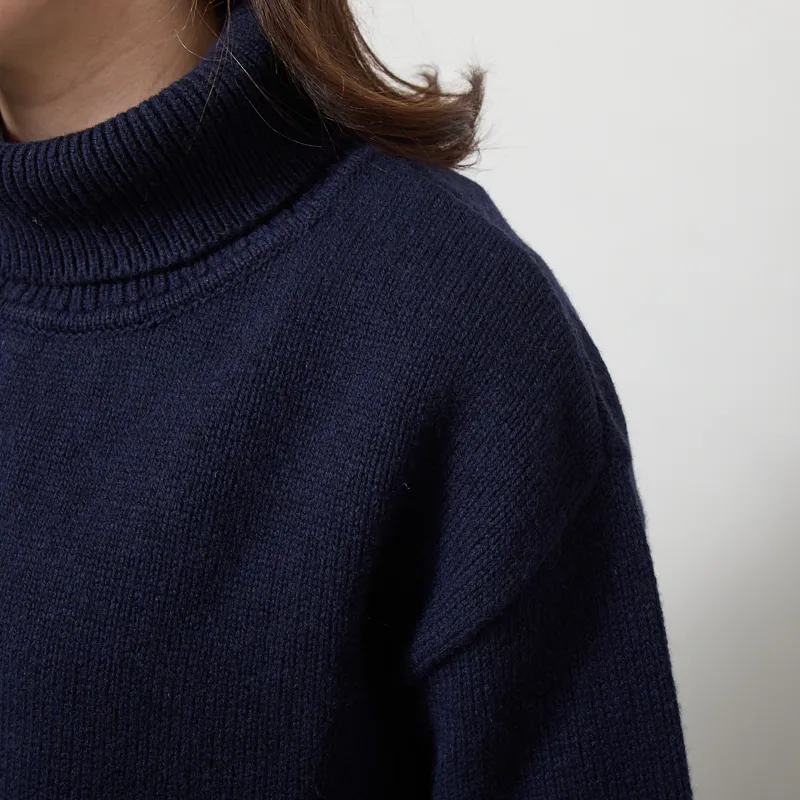 Colorful Standard Womens Merino Wool Turtleneck Navy-4