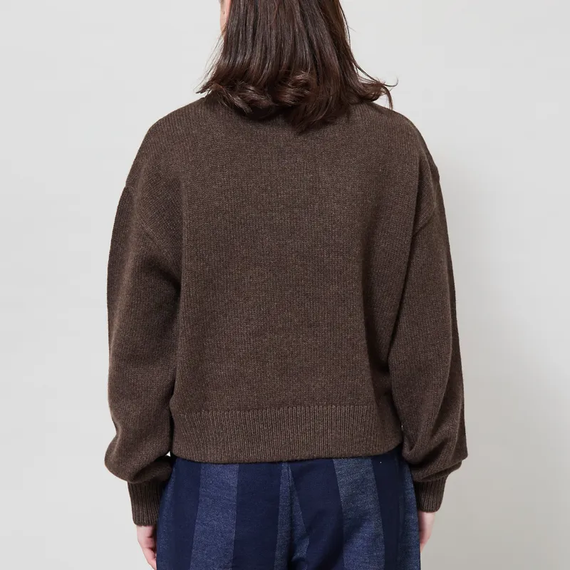 Colorful Standard Womens Merino Wool Turtleneck Coffee Brown-2