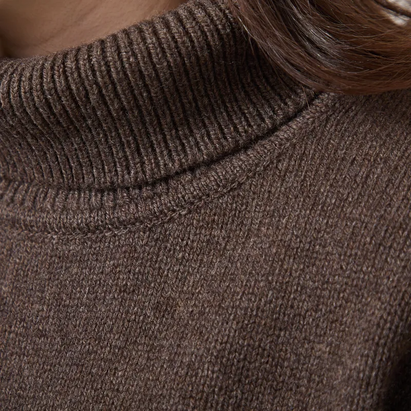 Colorful Standard Womens Merino Wool Turtleneck Coffee Brown-7