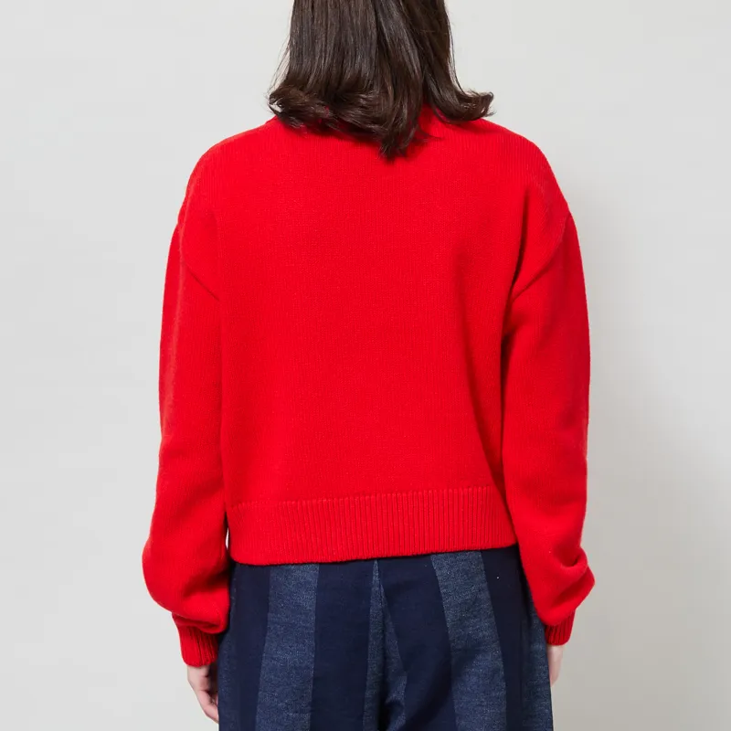 Colorful Standard Womens Merino Wool Turtleneck Red Tangerine-2