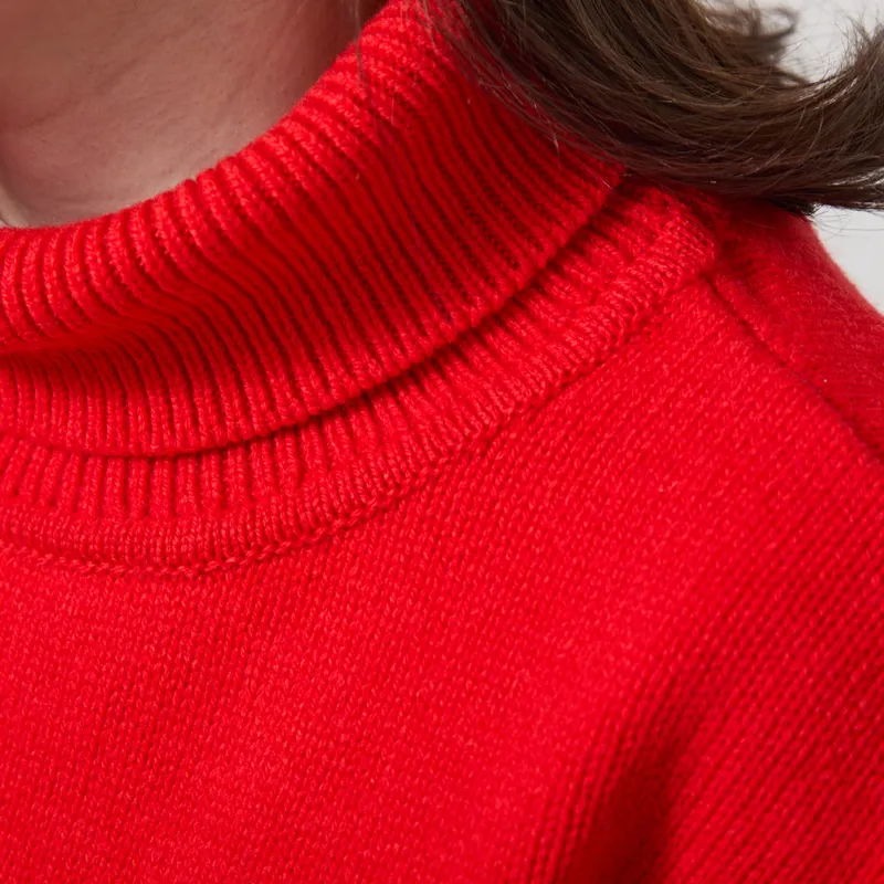 Colorful Standard Womens Merino Wool Turtleneck Red Tangerine-7
