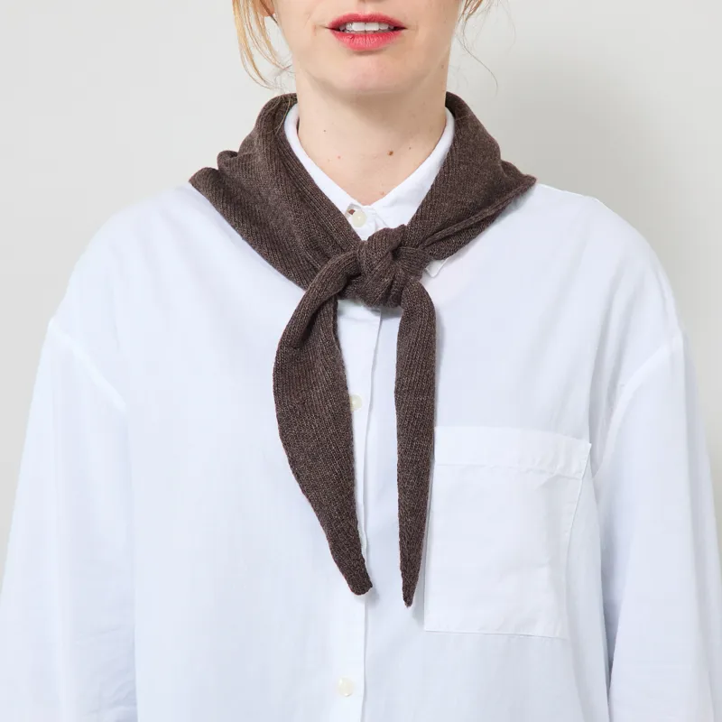 Colorful Standard Womens Cashmere Triangle Scarf Coffee Brown