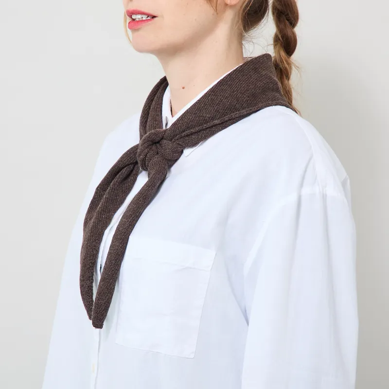Colorful Standard Womens Cashmere Triangle Scarf Coffee Brown-1