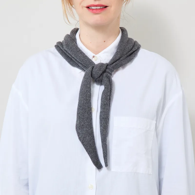 Colorful Standard Womens Cashmere Triangle Scarf Lava Grey