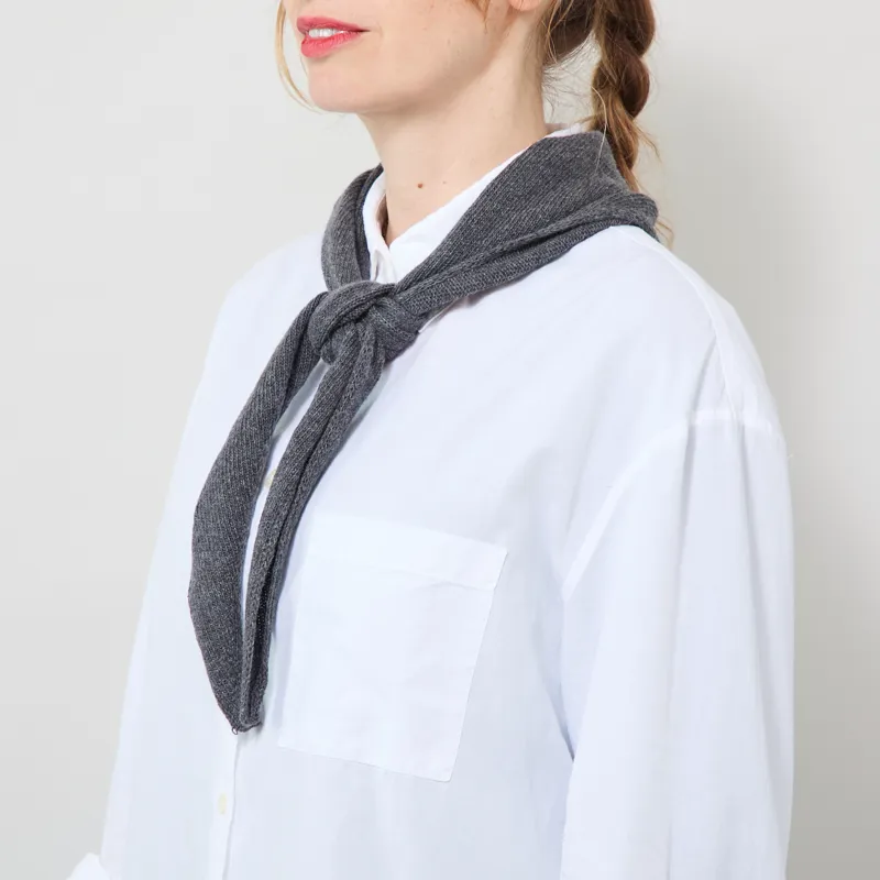 Colorful Standard Womens Cashmere Triangle Scarf Lava Grey-1