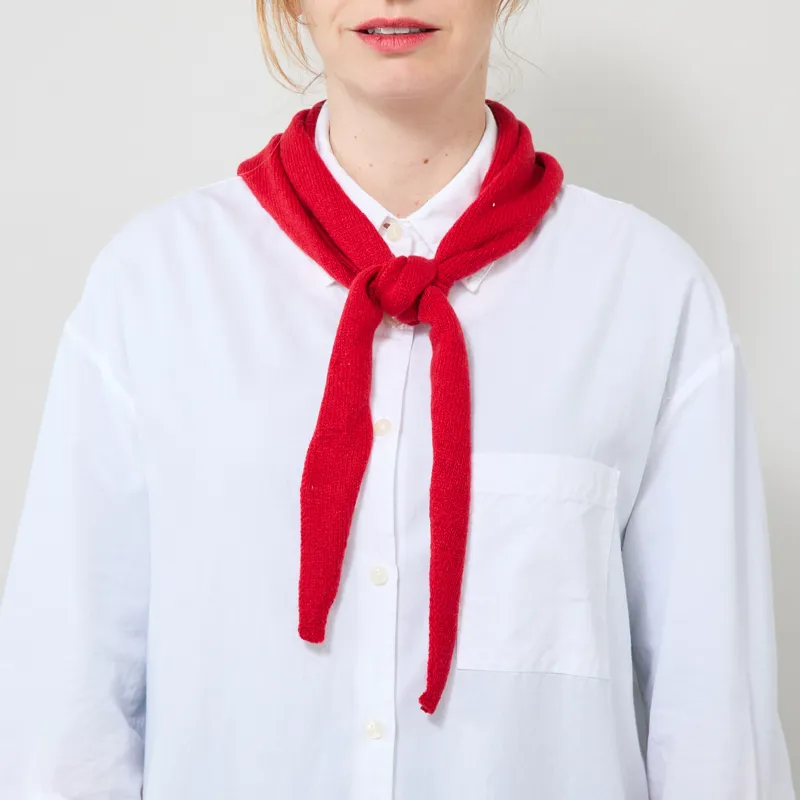 Colorful Standard Womens Cashmere Triangle Scarf Red Tangerine