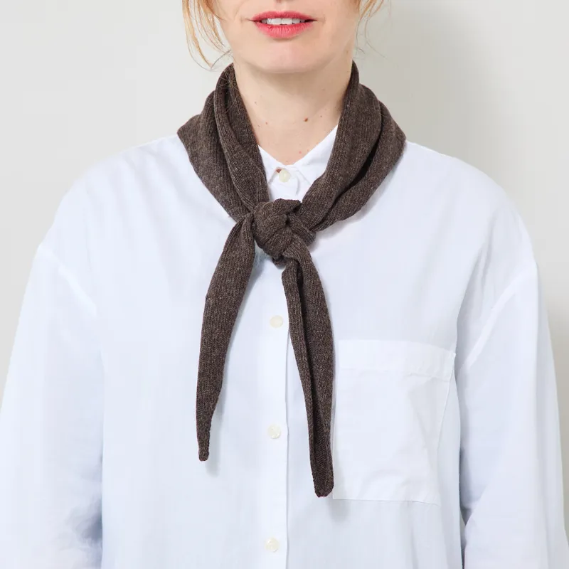 Colorful Standard Womens Merino Wool Triangle Scarf Coffee Brown