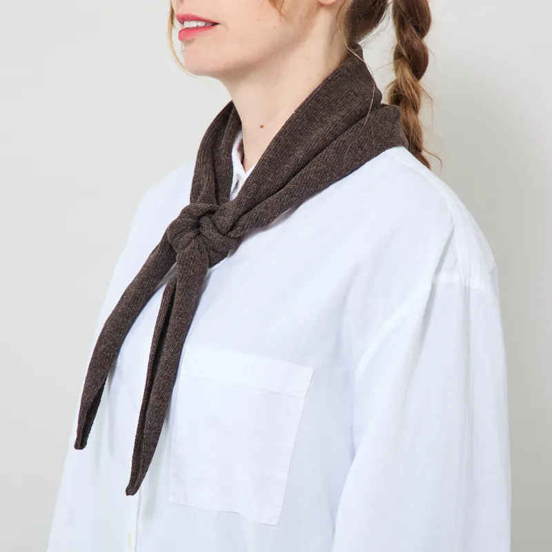 Colorful Standard Womens Merino Wool Triangle Scarf Coffee Brown-1