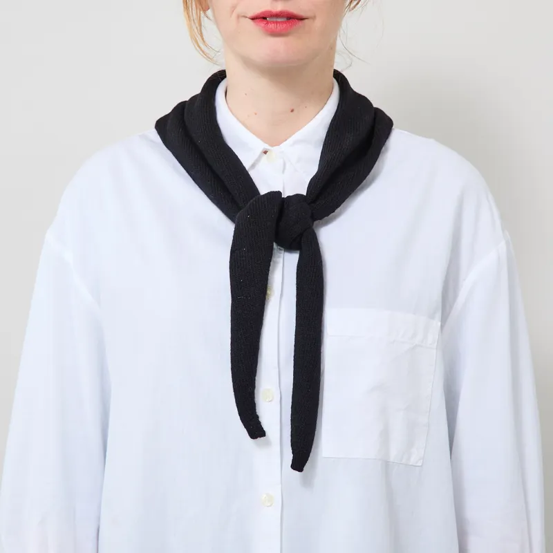 Colorful Standard Womens Merino Wool Triangle Scarf Deep Black