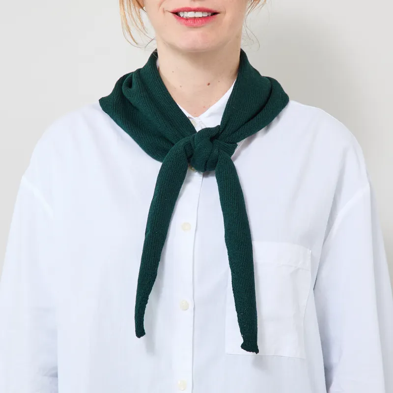 Colorful Standard Womens Merino Wool Triangle Scarf Emerald Green