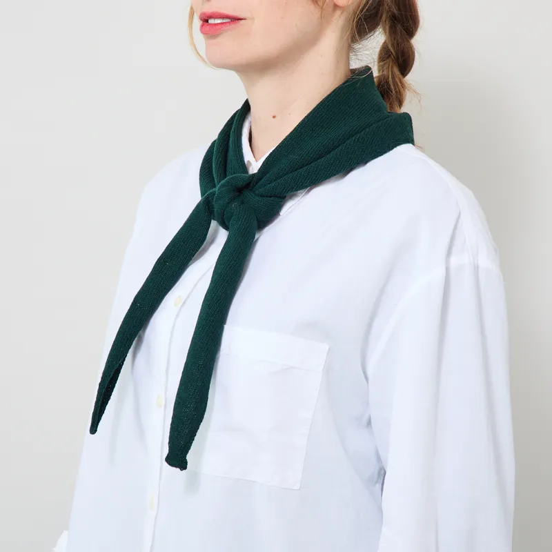 Colorful Standard Womens Merino Wool Triangle Scarf Emerald Green-1