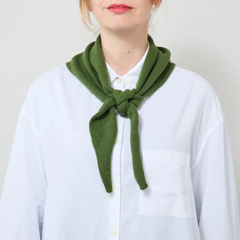 Colorful Standard Womens Merino Wool Triangle Scarf Fern Green