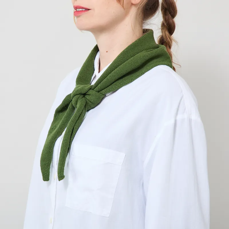 Colorful Standard Womens Merino Wool Triangle Scarf Fern Green-1