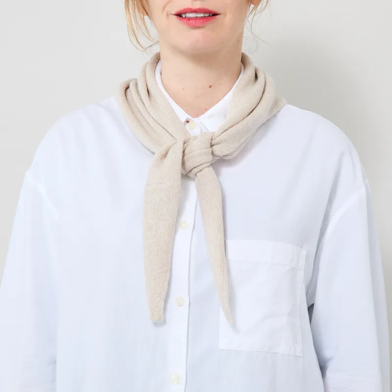 Colorful Standard Womens Merino Wool Triangle Scarf Ivory White