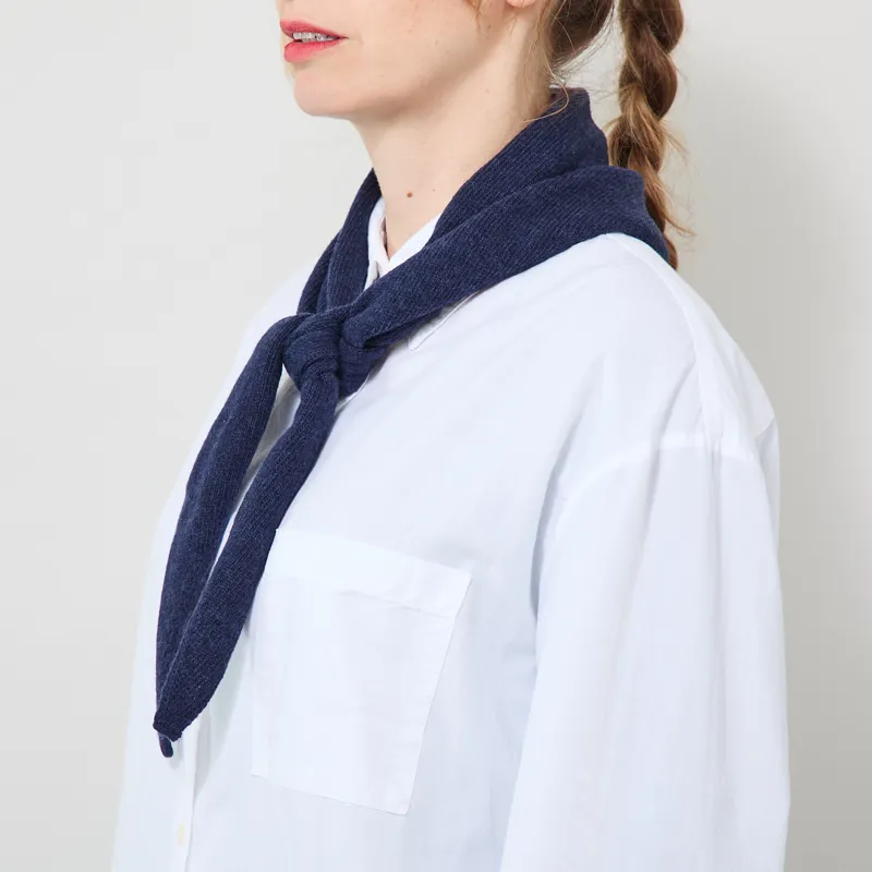 Colorful Standard Womens Merino Wool Triangle Scarf Marine Blue-1