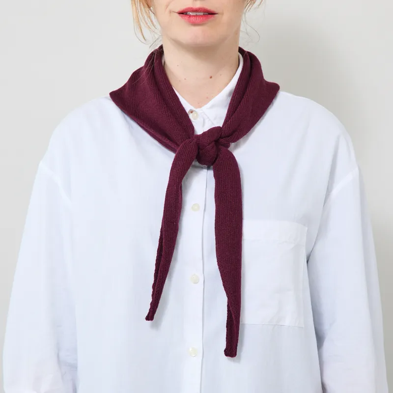 Colorful Standard Womens Merino Wool Triangle Scarf Oxblood Red