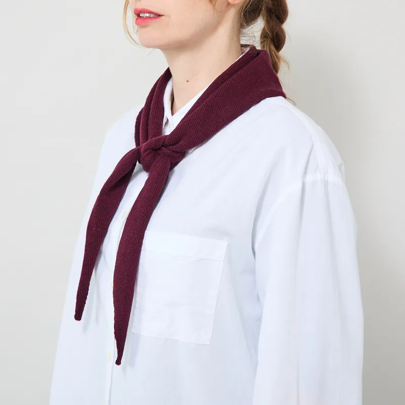 Colorful Standard Womens Merino Wool Triangle Scarf Oxblood Red-1