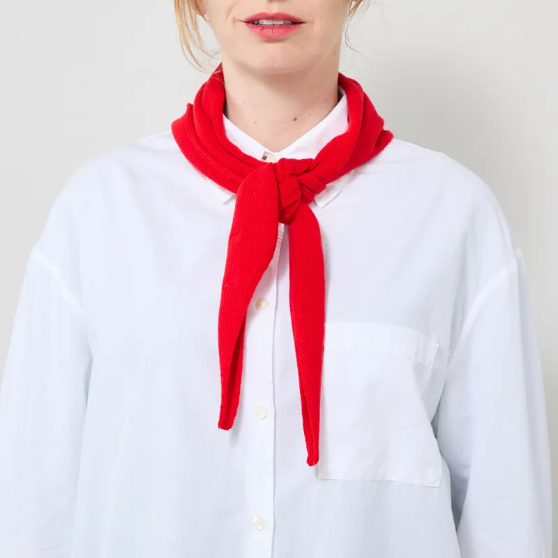 Colorful Standard Womens Merino Wool Triangle Scarf Red Tangerine