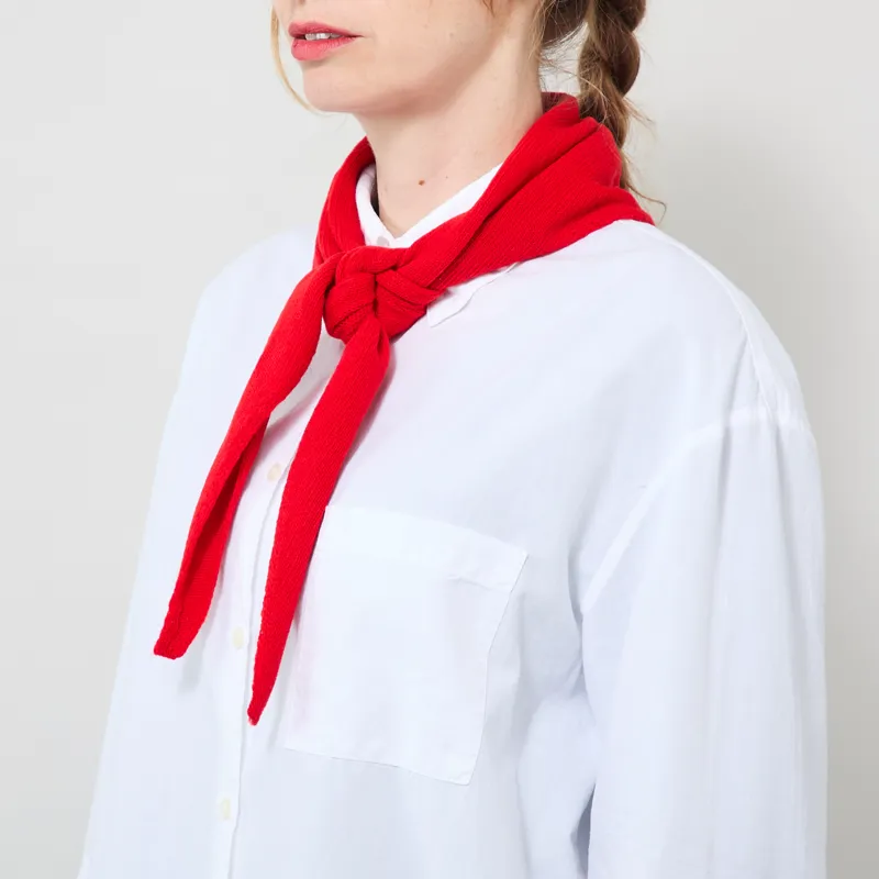 Colorful Standard Womens Merino Wool Triangle Scarf Red Tangerine-1
