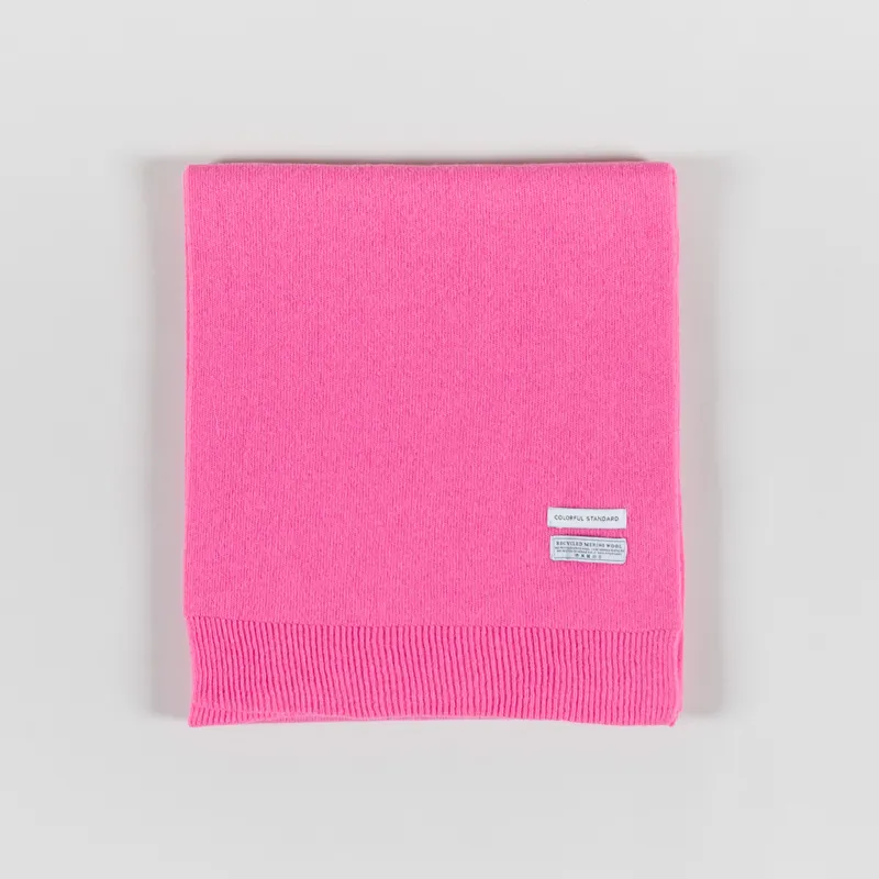 Colorful Standard Womens Merino Wool Scarf Bubblegum Pink-1